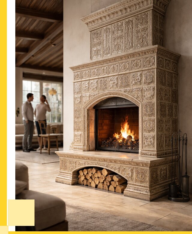 Купить изразцовый камин в Троицке от 257775 р. | ЭриданТрц