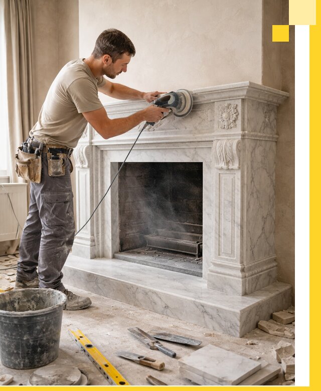 Изготовление и установка мраморных каминов в Троицке под ключ