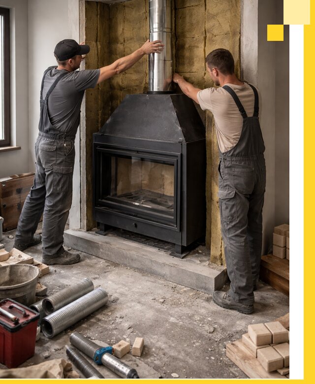 Изготовление и монтаж закрытых каминов в Троицке под ключ