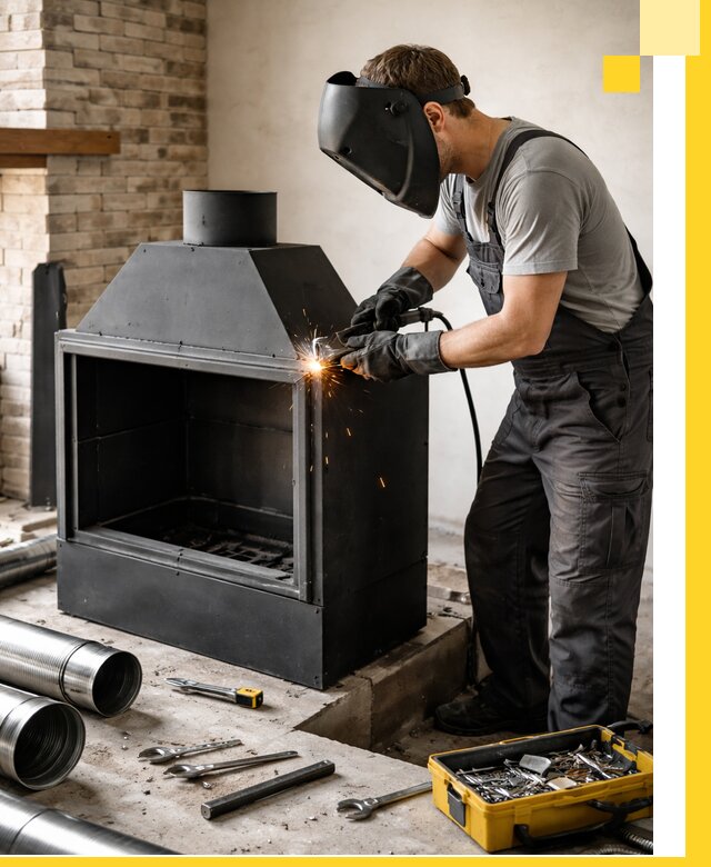 Продажа и установка металлических каминов в Троицке под ключ