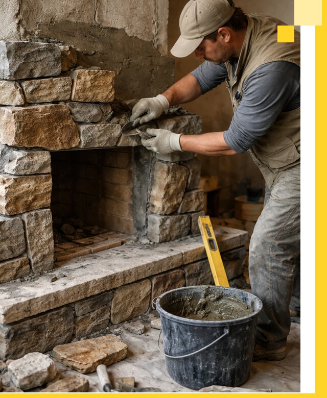 Изготовление и установка каменных каминов под ключ в Троицке