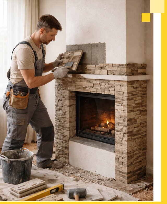 Изготовление и монтаж каминов для дома под ключ в Троицке