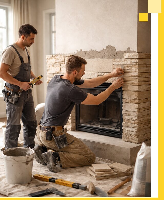 Установка и монтаж каминов для загородного дома в Троицке