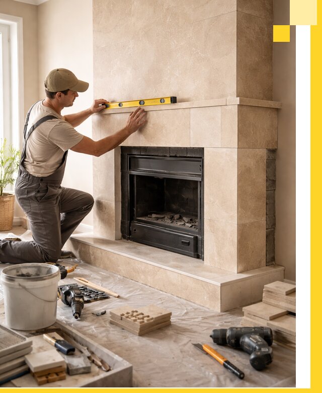 Установка и монтаж каминов в частном доме под ключ в Троицке