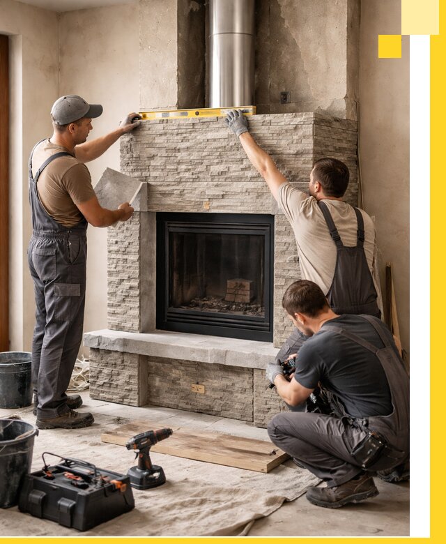 Профессиональный монтаж каминов под ключ в Троицке для дома