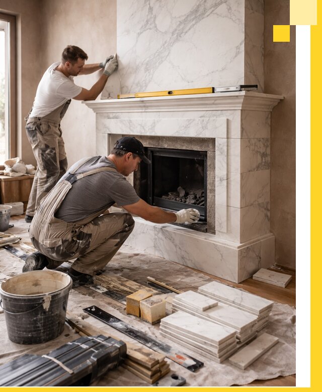 Отделка каминов в Троицке качественные облицовочные работы