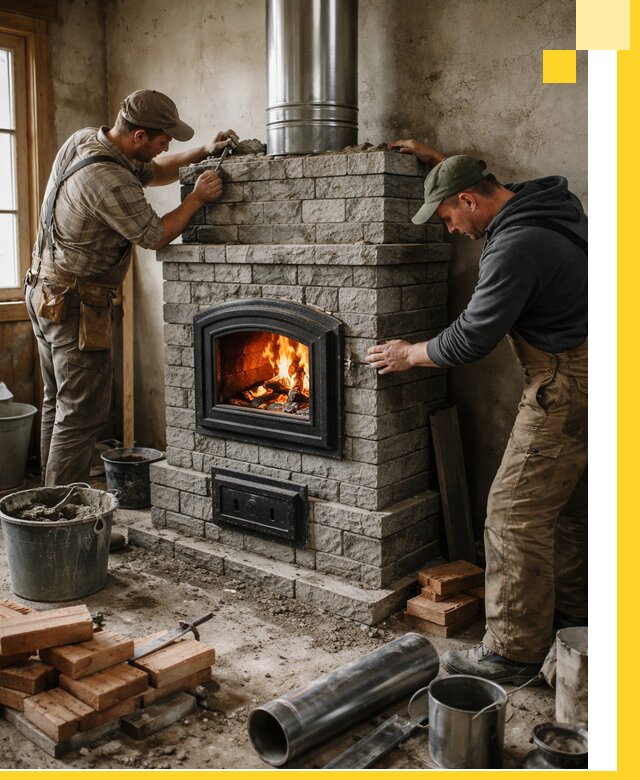 Производство, поставка и монтаж дровяных печей в Троицке