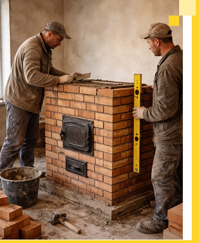 Отопительные печи под ключ в Троицке, установка и сборка