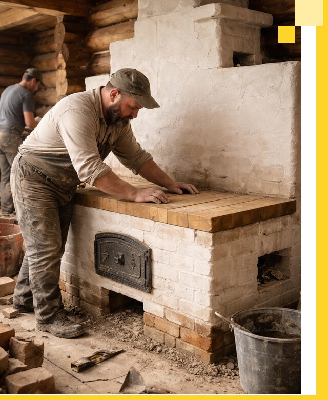 Проектирование и установка русской печи с лежанкой в Троицке