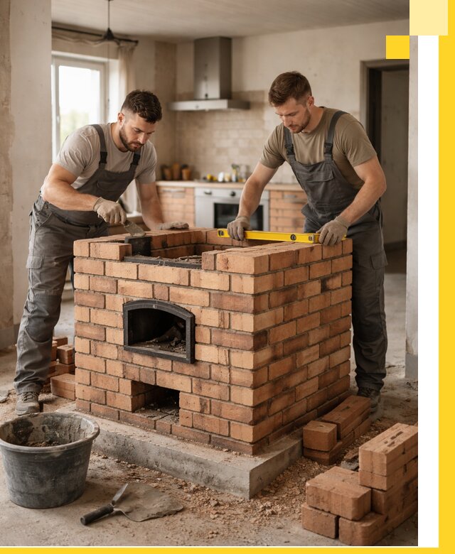 Установка и монтаж печей в частном доме в Троицке под ключ