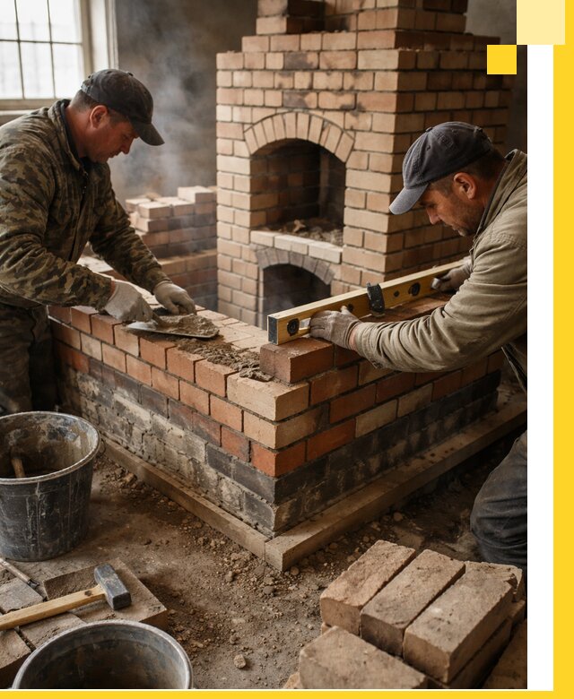 Изготовление и монтаж печей и каминов из кирпича в Троицке