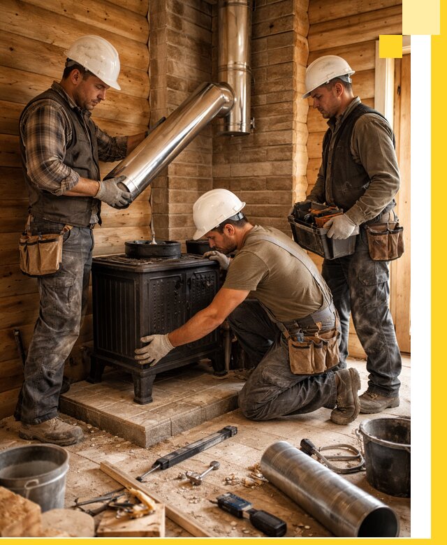 Профессиональный монтаж банных печей и дымоходов в Троицке