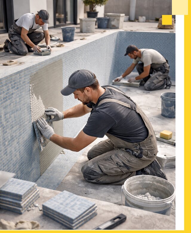 Облицовка бассейнов в Троицке плитка мозаика гидроизоляция