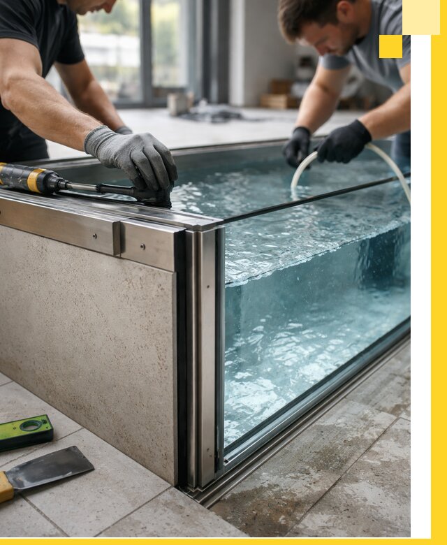 Проектирование и монтаж стеклянных бассейнов в Троицке