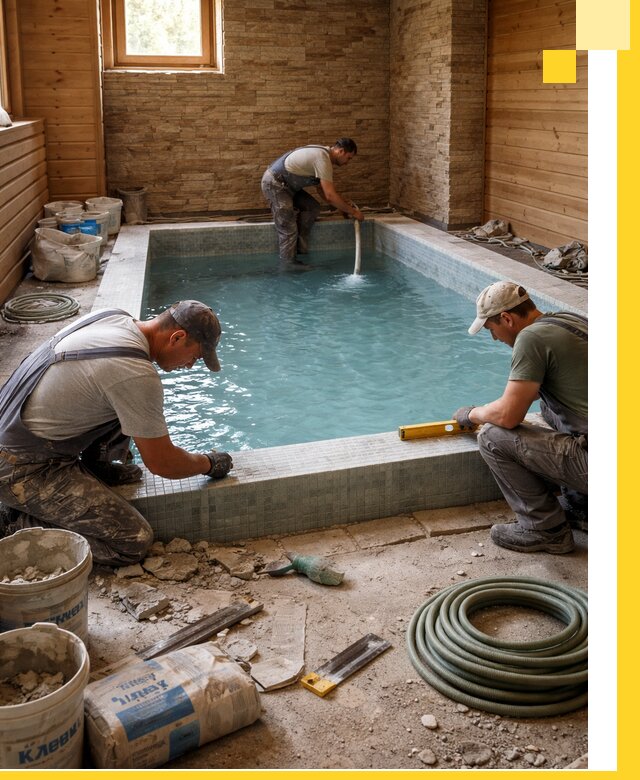 Проектирование и строительство бассейнов для бани в Троицке