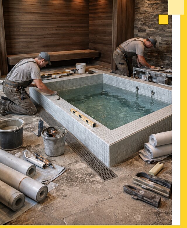 Установка и строительство бассейнов для сауны в Троицке