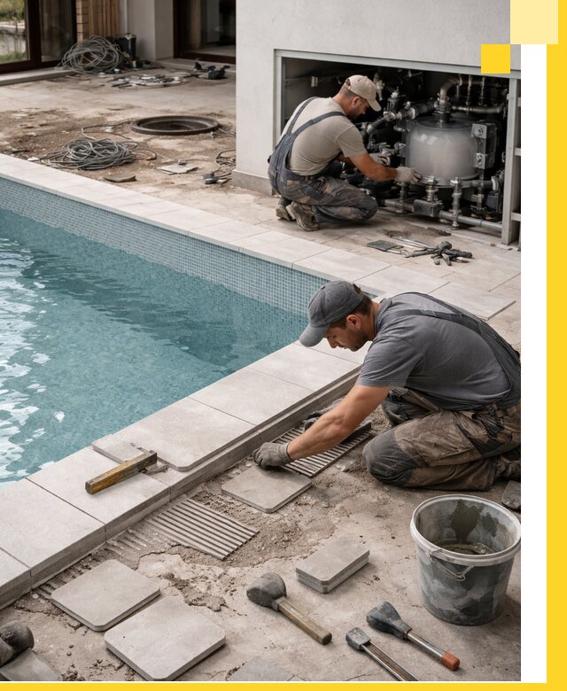 Строительство и монтаж бассейнов в коттедже в Троицке