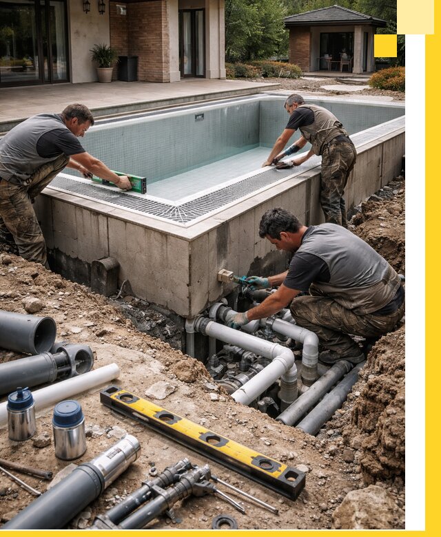 Строительство переливных бассейнов в Троицке под ключ