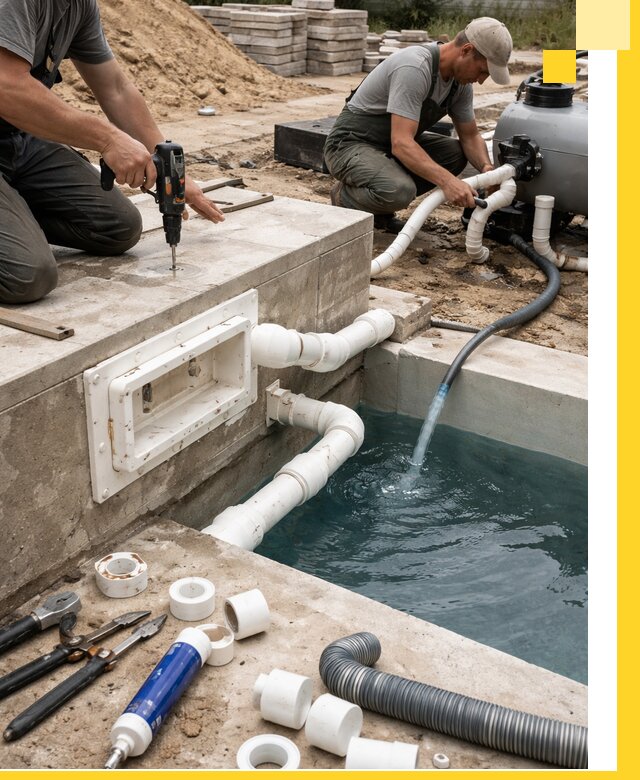 Строительство скиммерных бассейнов под ключ в Троицке