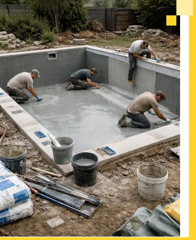 Изготовление и монтаж чаши бассейна под ключ в Троицке