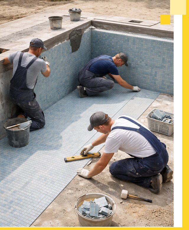 Укладка и установка плитки для бассейнов под ключ в Троицке