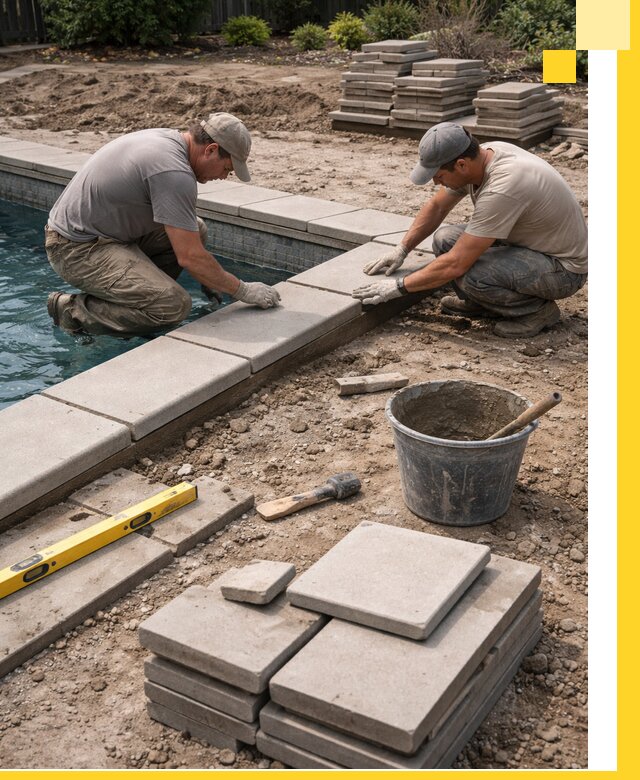 Установка и изготовление копингового камня для бассейнов в Троицке