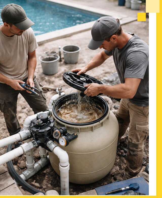 Установка и обслуживание песочных фильтров для бассейнов в Троицке