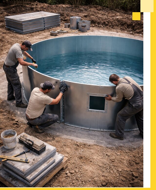 Круглые бассейны под ключ в Троицке проектирование и монтаж