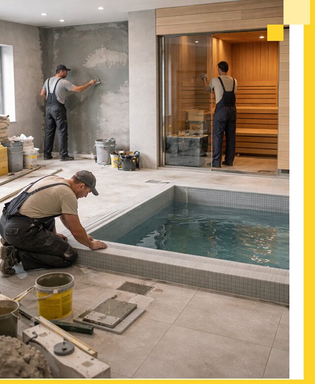 Проектирование и строительство сауны с бассейном в Троицке