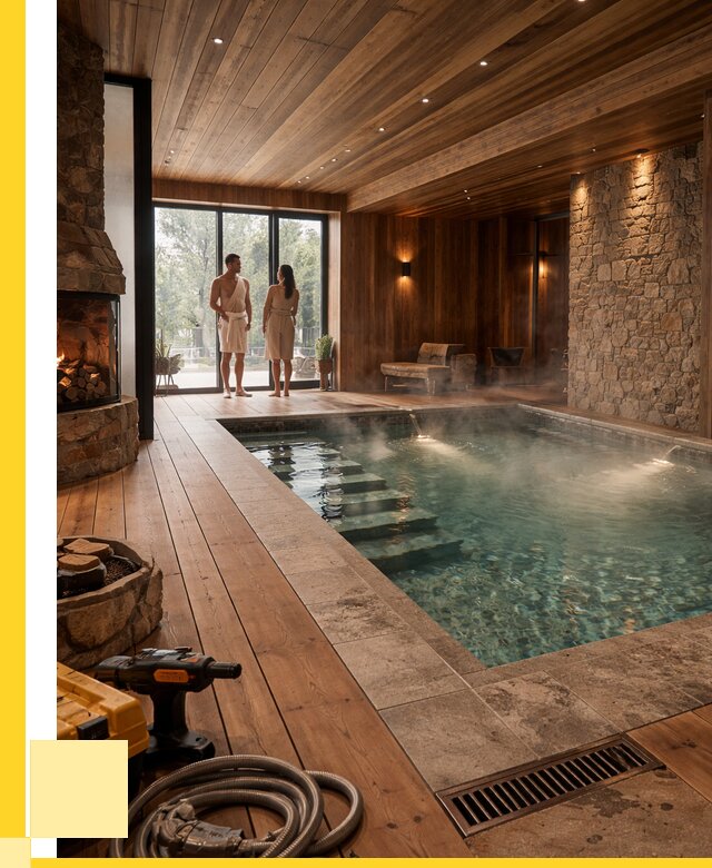 Проекты бань с бассейном под ключ в Троицке от 77333 р., ЭриданТрц