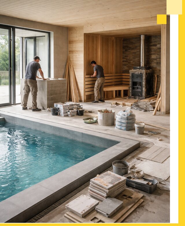 Проектирование и строительство бань с бассейном в Троицке