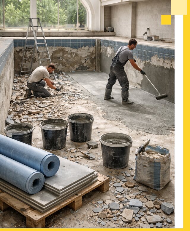 Реконструкция бассейнов в Троицке: ремонт, гидроизоляция