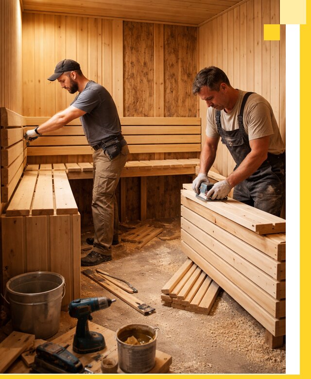 Профессиональный комплексный ремонт саун под ключ в Троицке