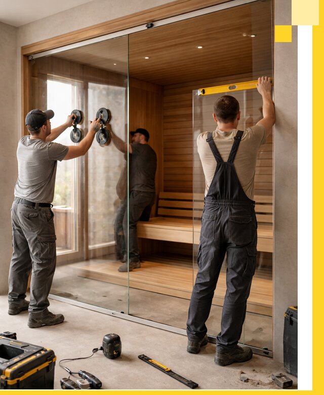 Производство и монтаж стеклянных саун под ключ в Троицке