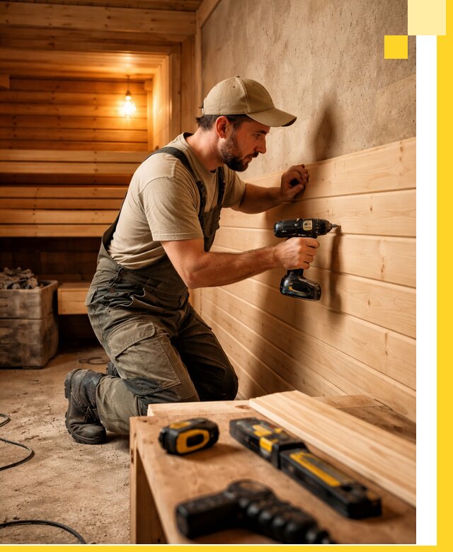 Профессиональная внутренняя отделка бани в Троицке под ключ