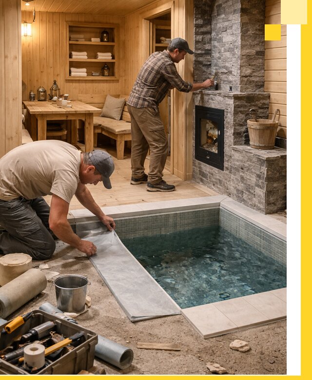 Строительство бань с комнатой отдыха под ключ в Троицке