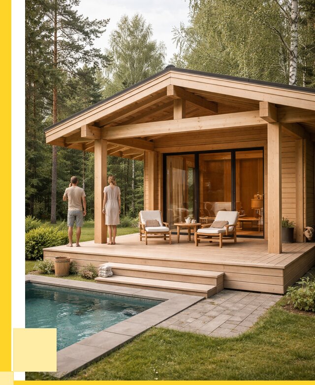 Бани с террасой под ключ в Троицке от 618660 р. | ЭриданТрц