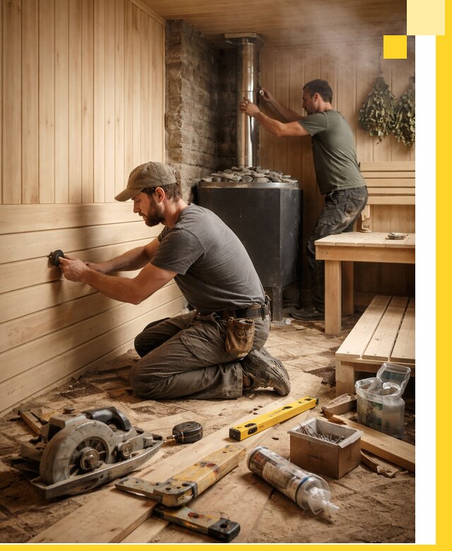 Полное строительство и оснащение парных под ключ в Троицке