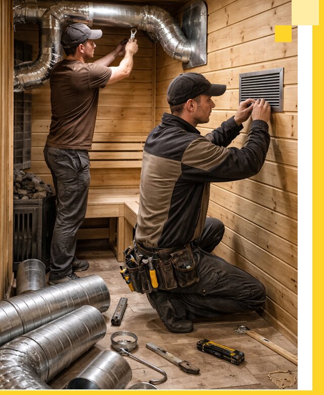 Проектирование и монтаж вентиляции бани в Троицке под ключ