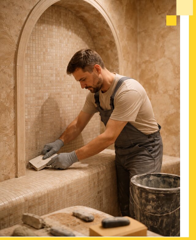 Профессиональная отделка хамамов с мозаикой под ключ в Троицке