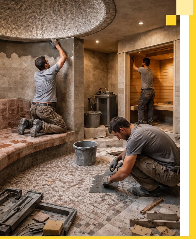 Проект и строительство хамама бани и сауны под ключ в Троицке