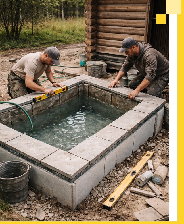 Изготовление и установка холодных купелей под ключ в Троицке